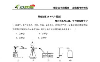2015年中考倒计时化学每天一练 专题36 气体制备及其他气体分析精选好题解析